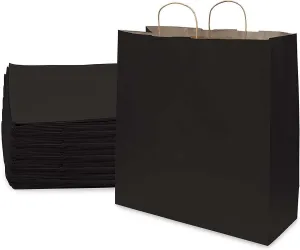 18x7x18.75 Extra Large Black Paper Bags with Handles