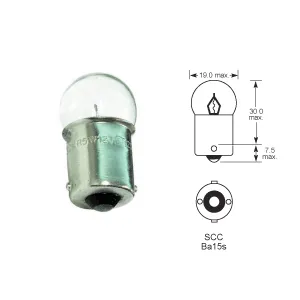 24v Tail Light Bulbs for Trucks / 5w SCC / Single Contact Small /  No. 149 /  Pack of 10