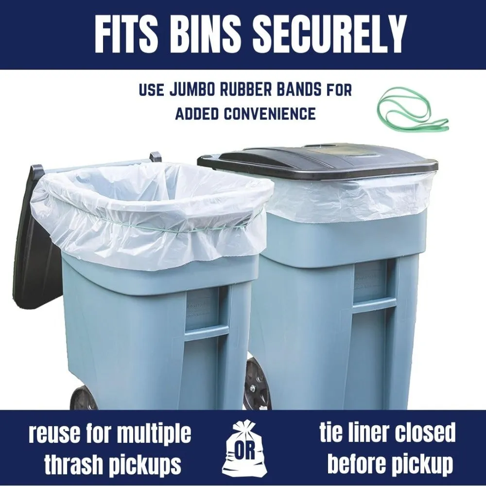 65 Gallon Rollout Trash Bags - 1.5 Mil - 100/Case