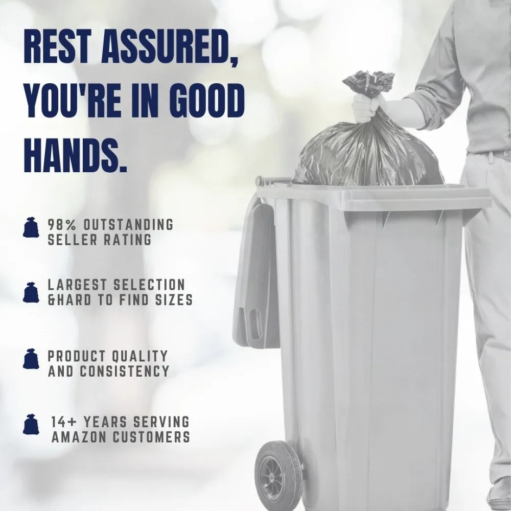 65 Gallon Rollout Trash Bags - 1.5 Mil - 100/Case