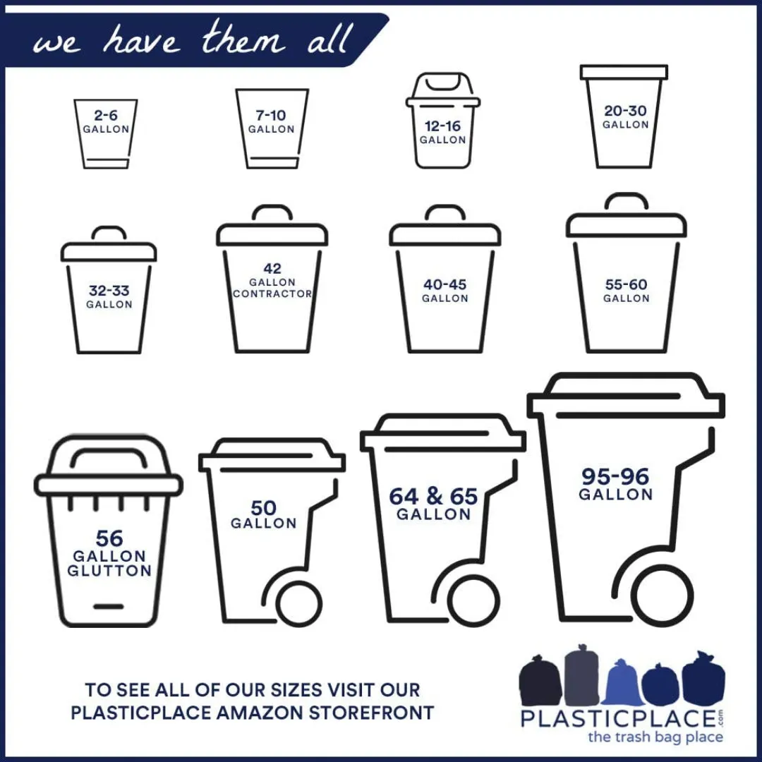 65 Gallon Rollout Trash Bags - 1.5 Mil - 100/Case
