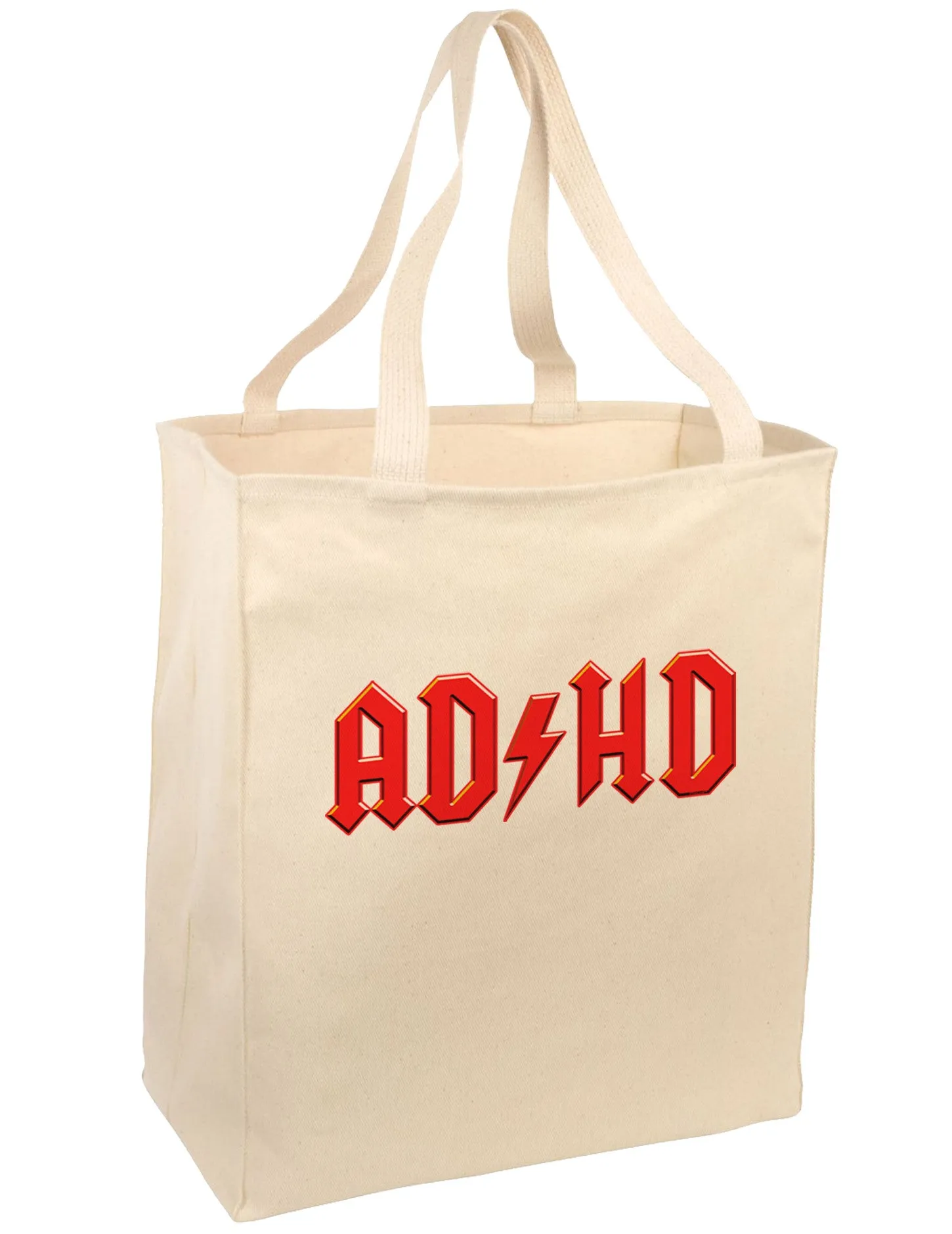ADHD Lightning Bolt Rockstar Large Grocery Tote Bag