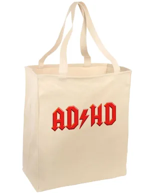 ADHD Lightning Bolt Rockstar Large Grocery Tote Bag