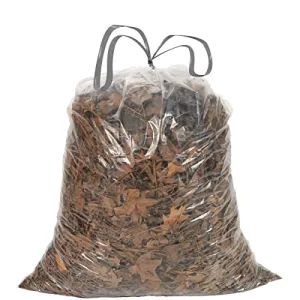 Aluf Plastics 39 Gallon 1.0 MIL Clear Drawstring Trash Bags - 33" x 40"