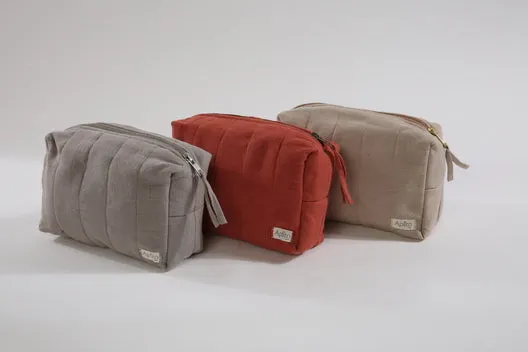 Aplito Georgian Toiletry Bag Set In Grey (Set of 2)