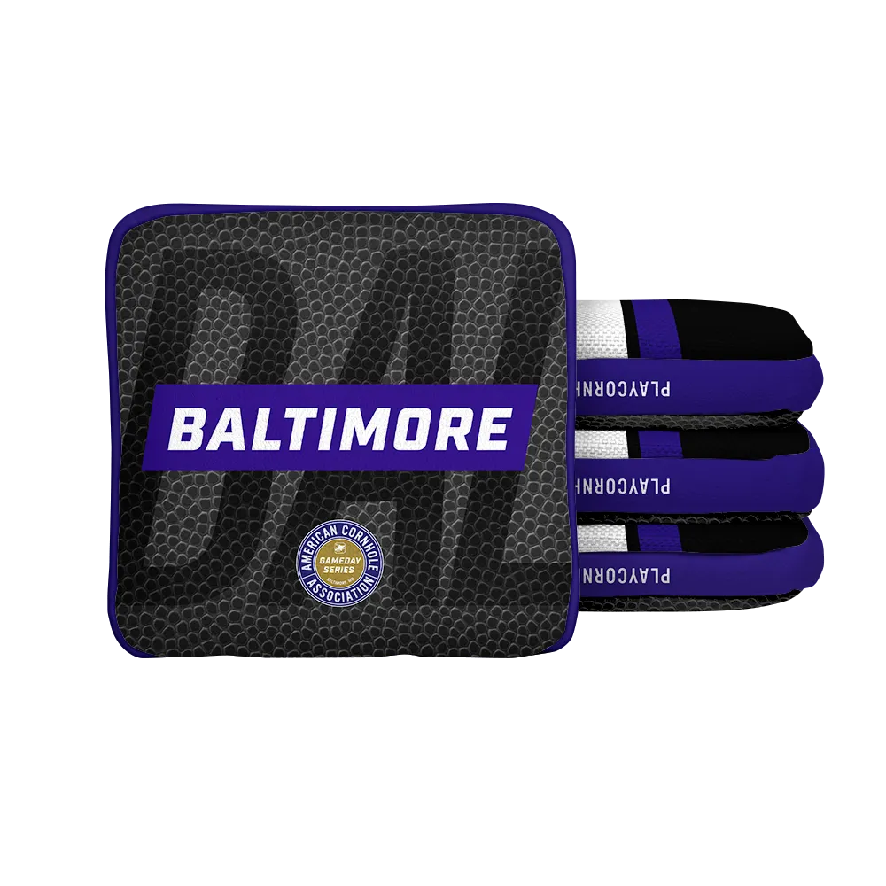 Baltimore Football Gameday Stripes Synergy Edge Cornhole Bags
