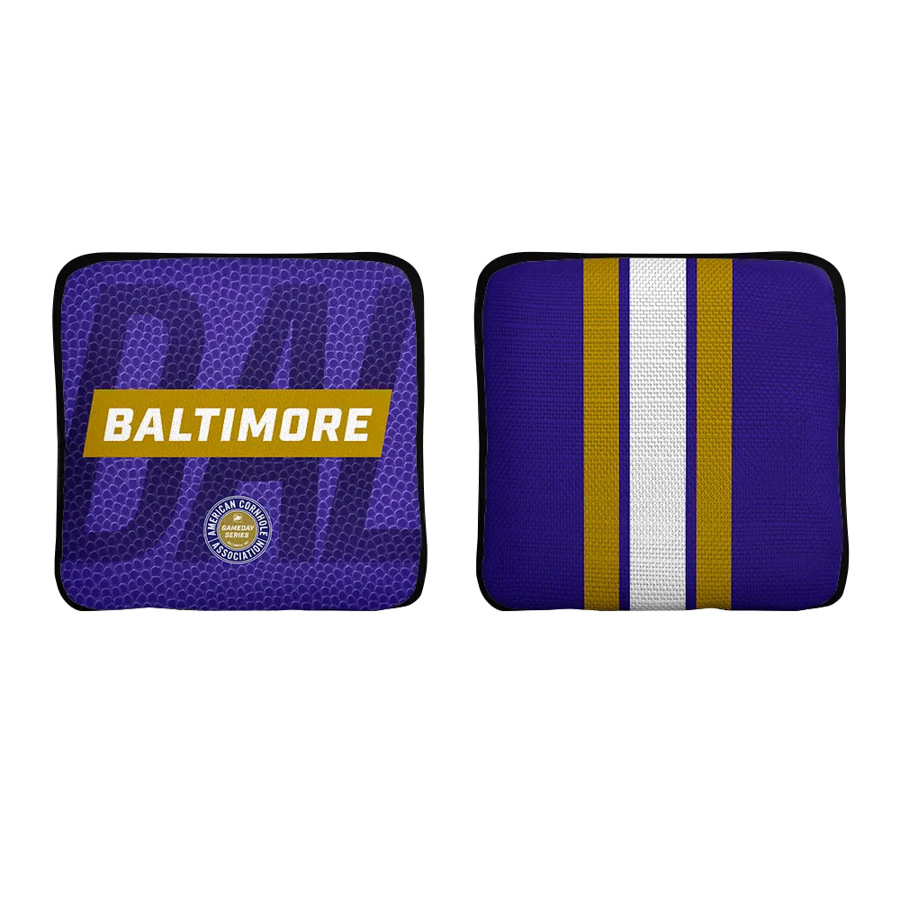 Baltimore Football Gameday Stripes Synergy Edge Cornhole Bags