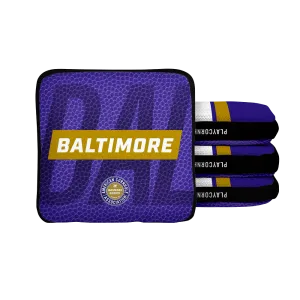 Baltimore Football Gameday Stripes Synergy Edge Cornhole Bags
