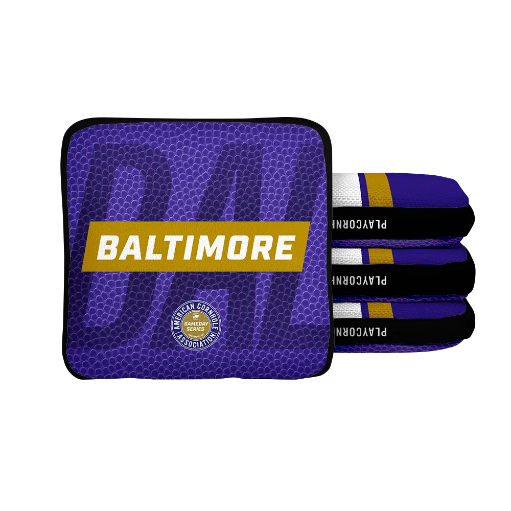 Baltimore Football Gameday Stripes Synergy Edge Cornhole Bags