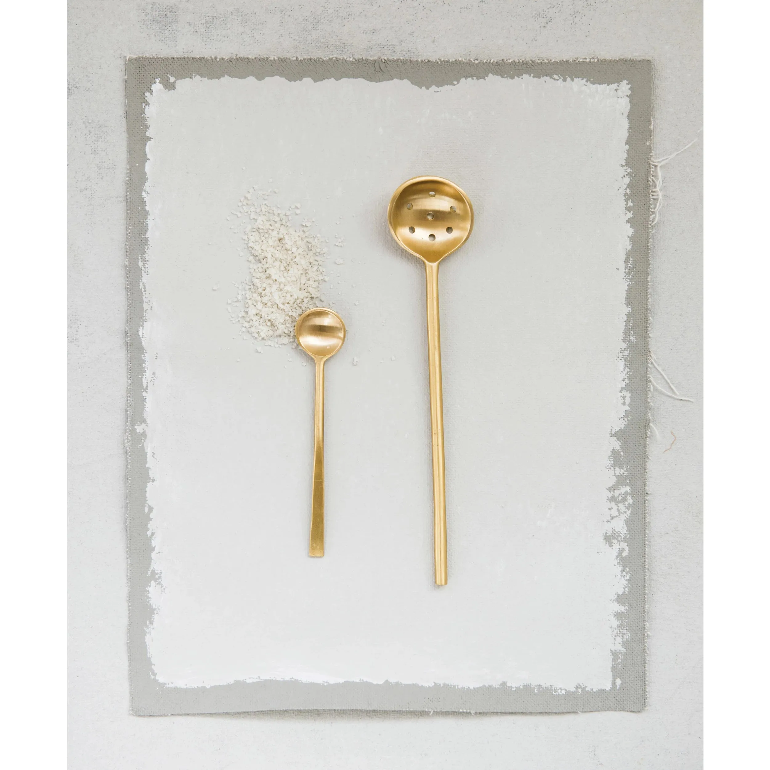 Brass Olive Spoon, Antique Finish