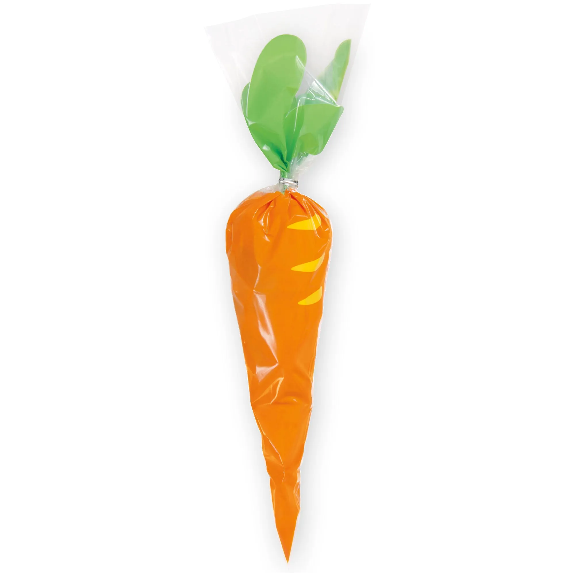 Carrot Cone Cellophane Bags For Easter, Spring, and Garden Parties 5"x11", 40ct