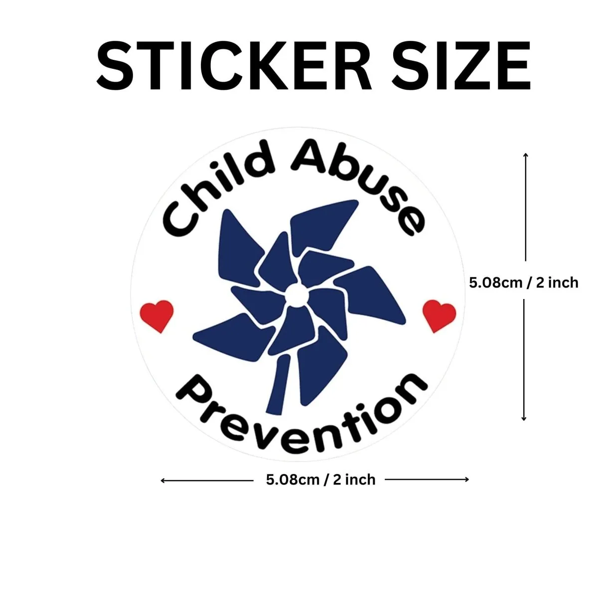 Child Abuse Prevention Blue Pinwheel Stickers (250 Per Roll)