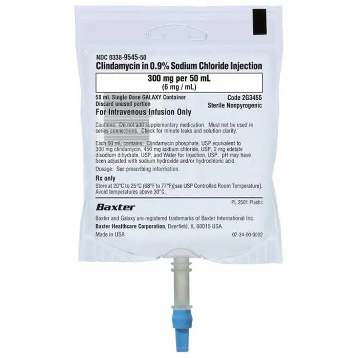 Clindamycin in 0.9% Sodium Chloride Injection IV Bags 50 mL x 24/Case (RX)