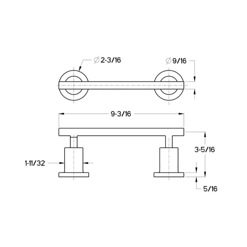 Contempra 9.19" Round-Bar Toilet Paper Holder in Matte Black