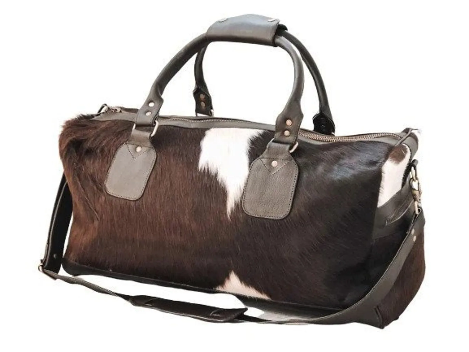 Cowhide Overnight Travel Duffle Bag