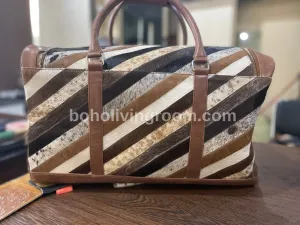 Cowhide Travel Purse Patchwork Style