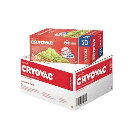 Cryovac Brand Resealable Storage Bags(Quart)