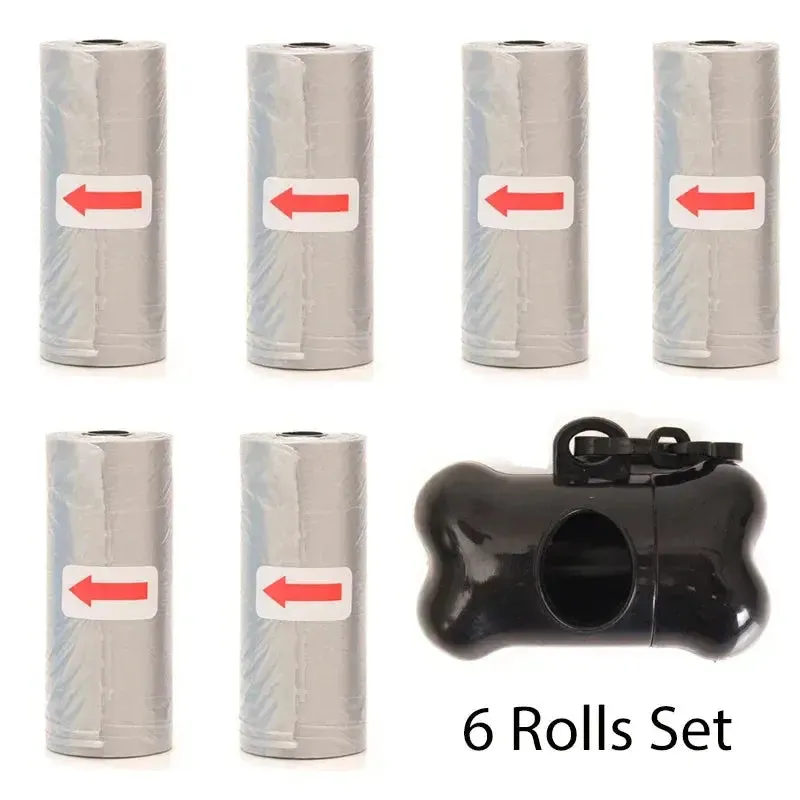 Disposable Pet Poop Bags Bone Dispenser with Leash Clip 75 Bags