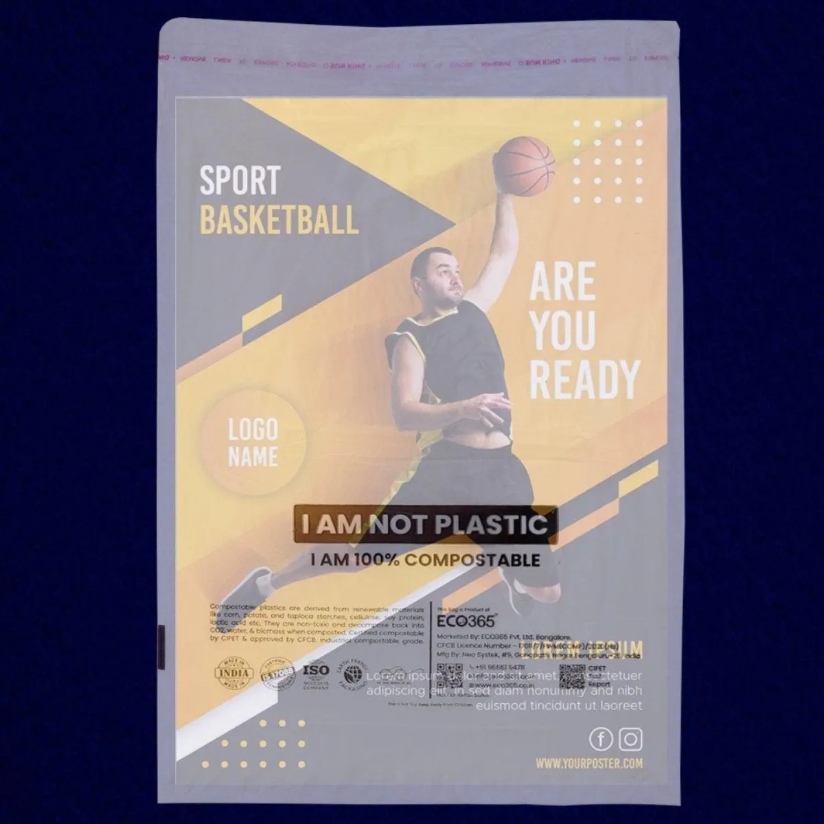 Eco-friendly Compostable Packaging Bags, 14"X11" 200Pcs