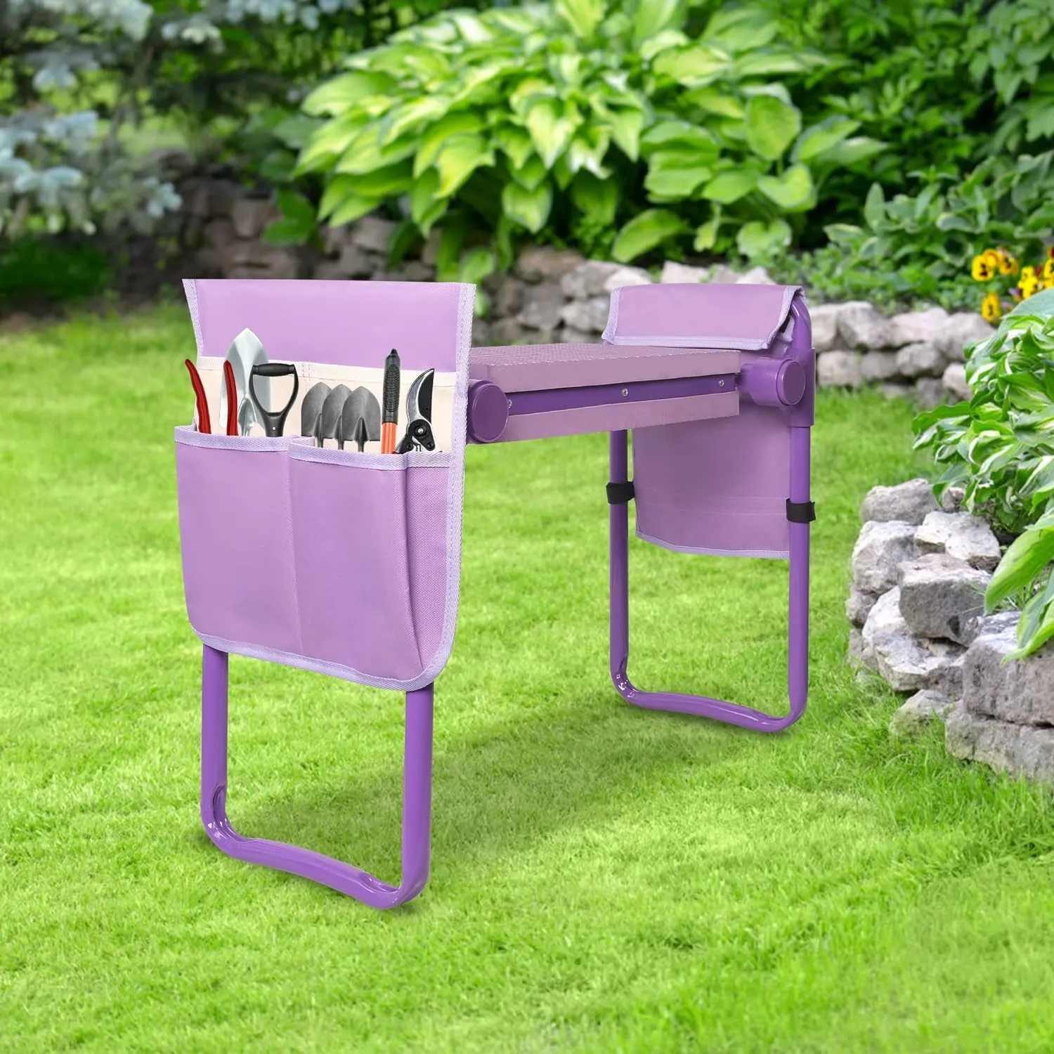 Ergonomic Kneeler and Seat Bench Garden Workseat Folding Gardening Bench