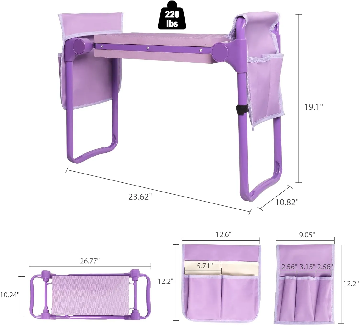 Ergonomic Kneeler and Seat Bench Garden Workseat Folding Gardening Bench