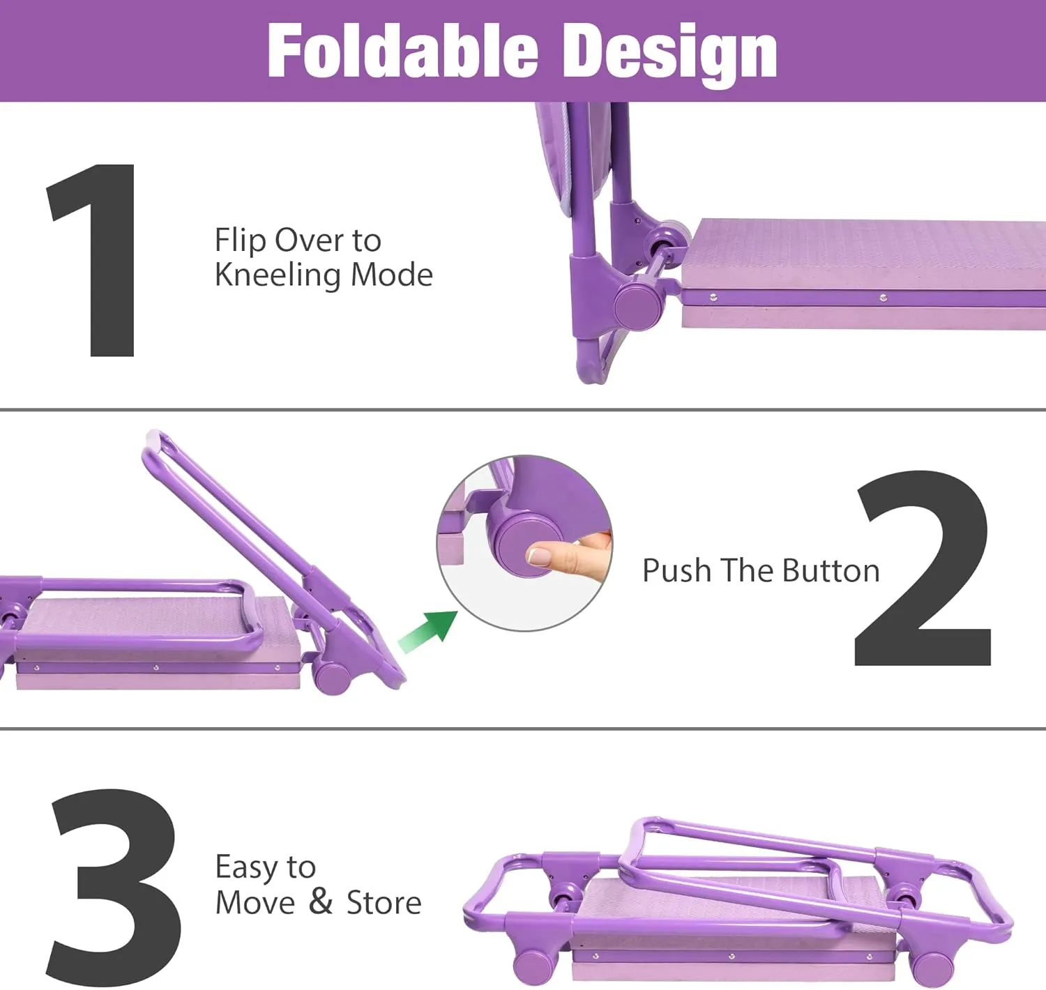 Ergonomic Kneeler and Seat Bench Garden Workseat Folding Gardening Bench