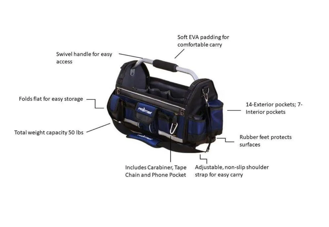 Frontier | 19 in. Open Tote Tool Bag with Rotating Handle