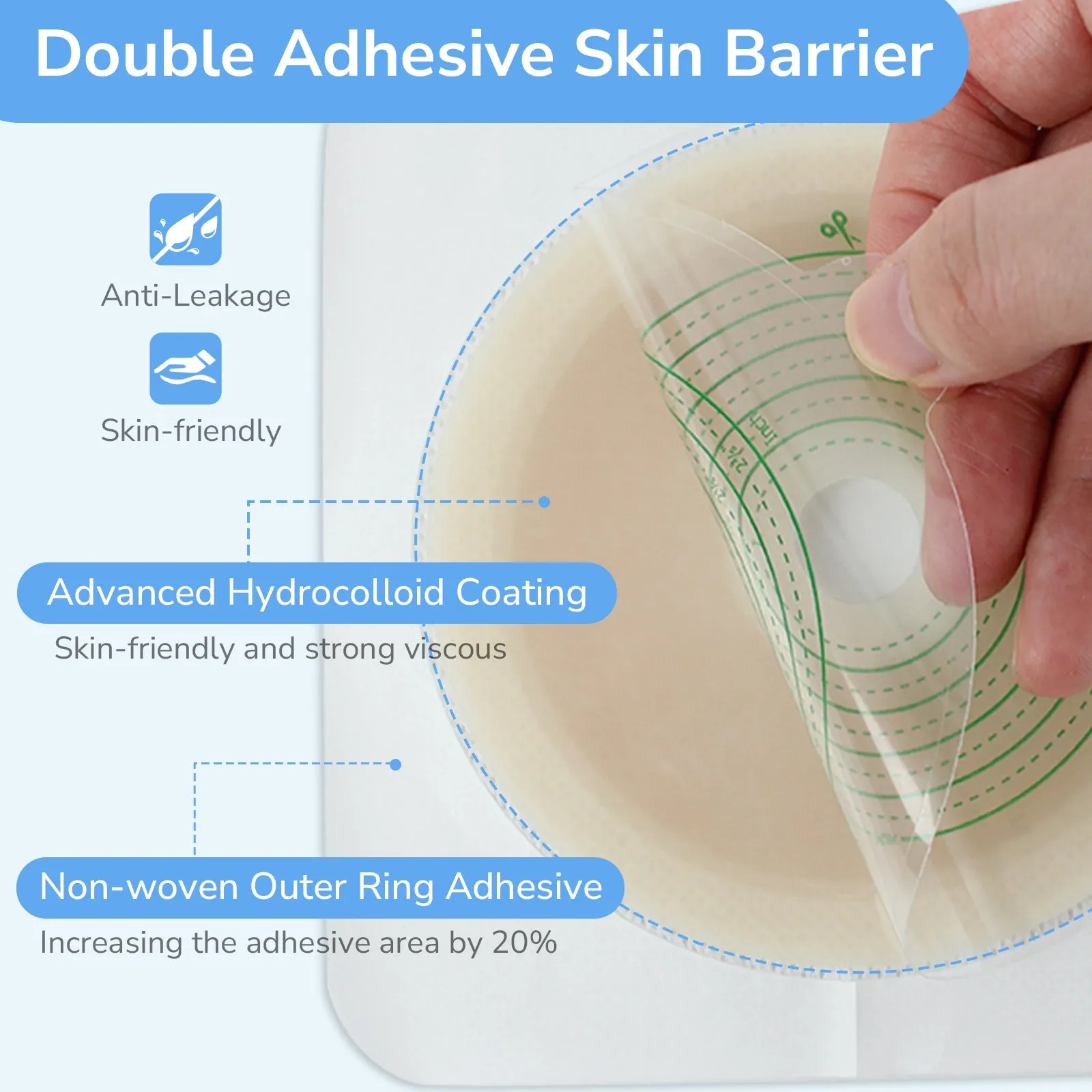 HEAGI 2-  Piece Colostomy Bags Ostomy Pouch with Clamp Closure for Ileostomy Stoma Care 22pce