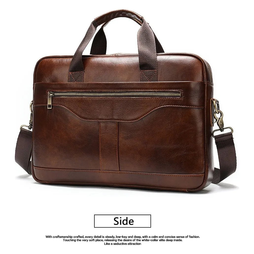 Luxury Exotic Leather Zipper Laptop Document Briefcase