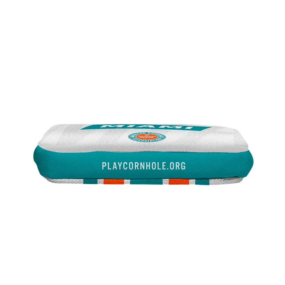 Miami Football Gameday Stripes Synergy Edge Cornhole Bags