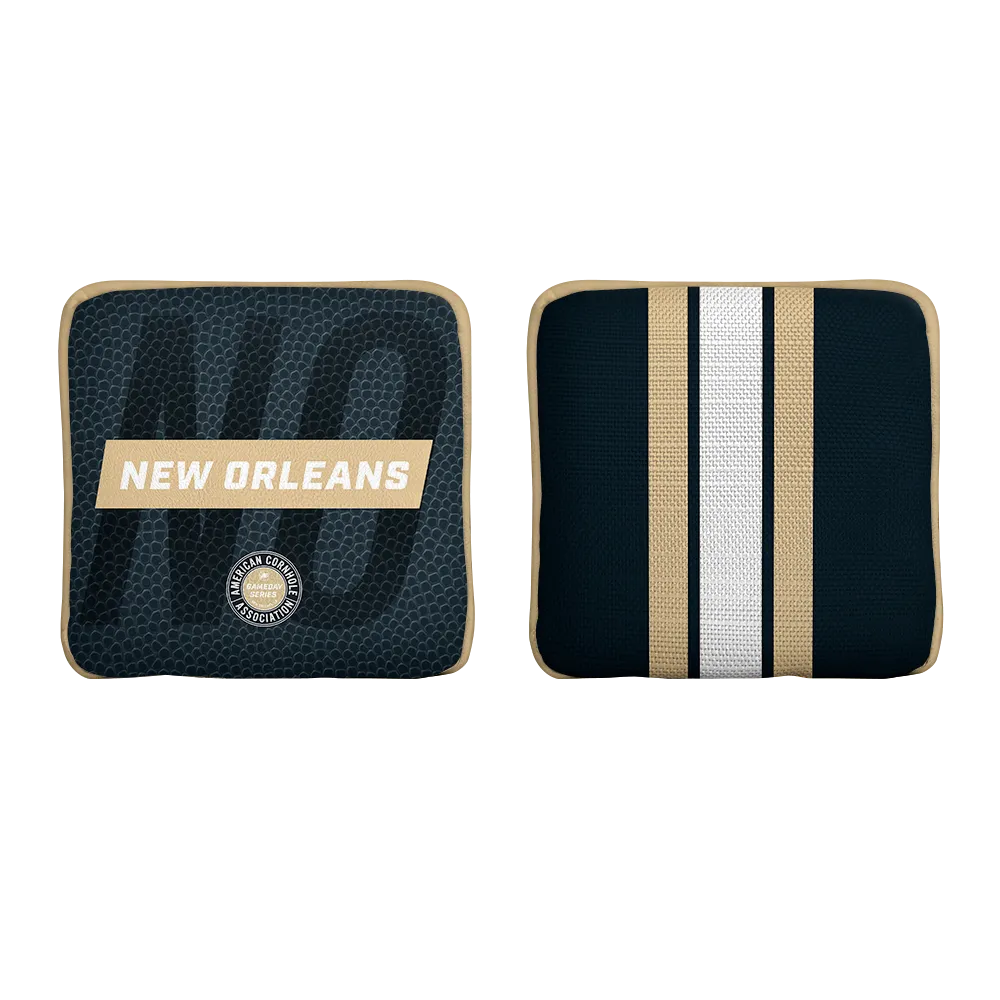 New Orleans Football Gameday Stripes Synergy Edge Cornhole Bags