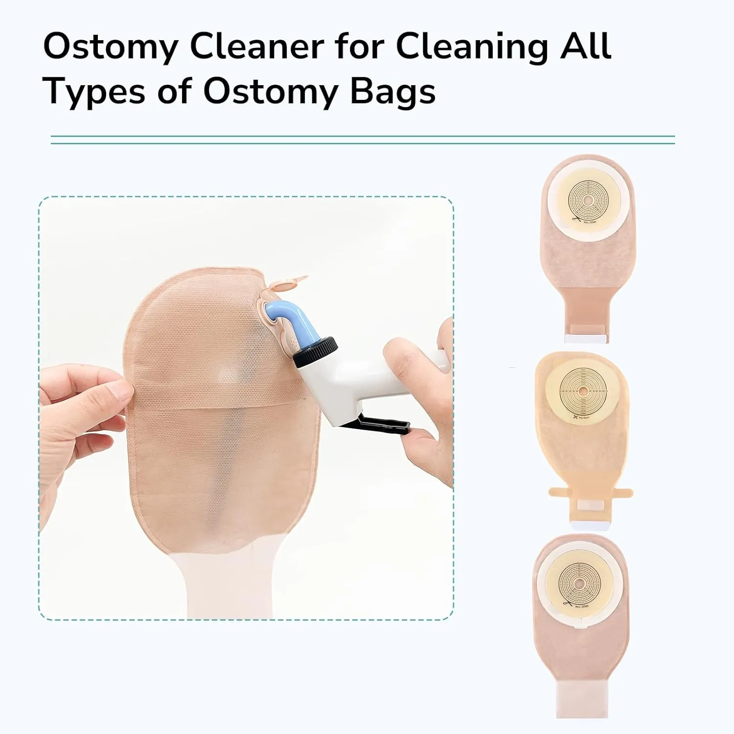 Ostomy Bag Cleaning Tool | Colostomy Bag Flusher | Universal Fit for All Ostomy Bags | Mounts on Toilet Inlet or Tap (20mm Diameter)