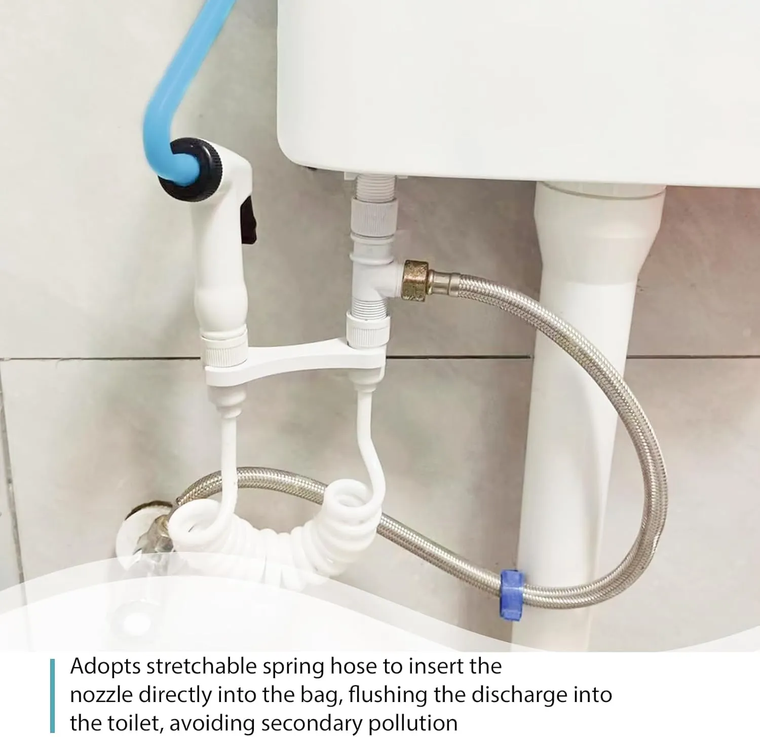 Ostomy Bag Cleaning Tool | Colostomy Bag Flusher | Universal Fit for All Ostomy Bags | Mounts on Toilet Inlet or Tap (20mm Diameter)