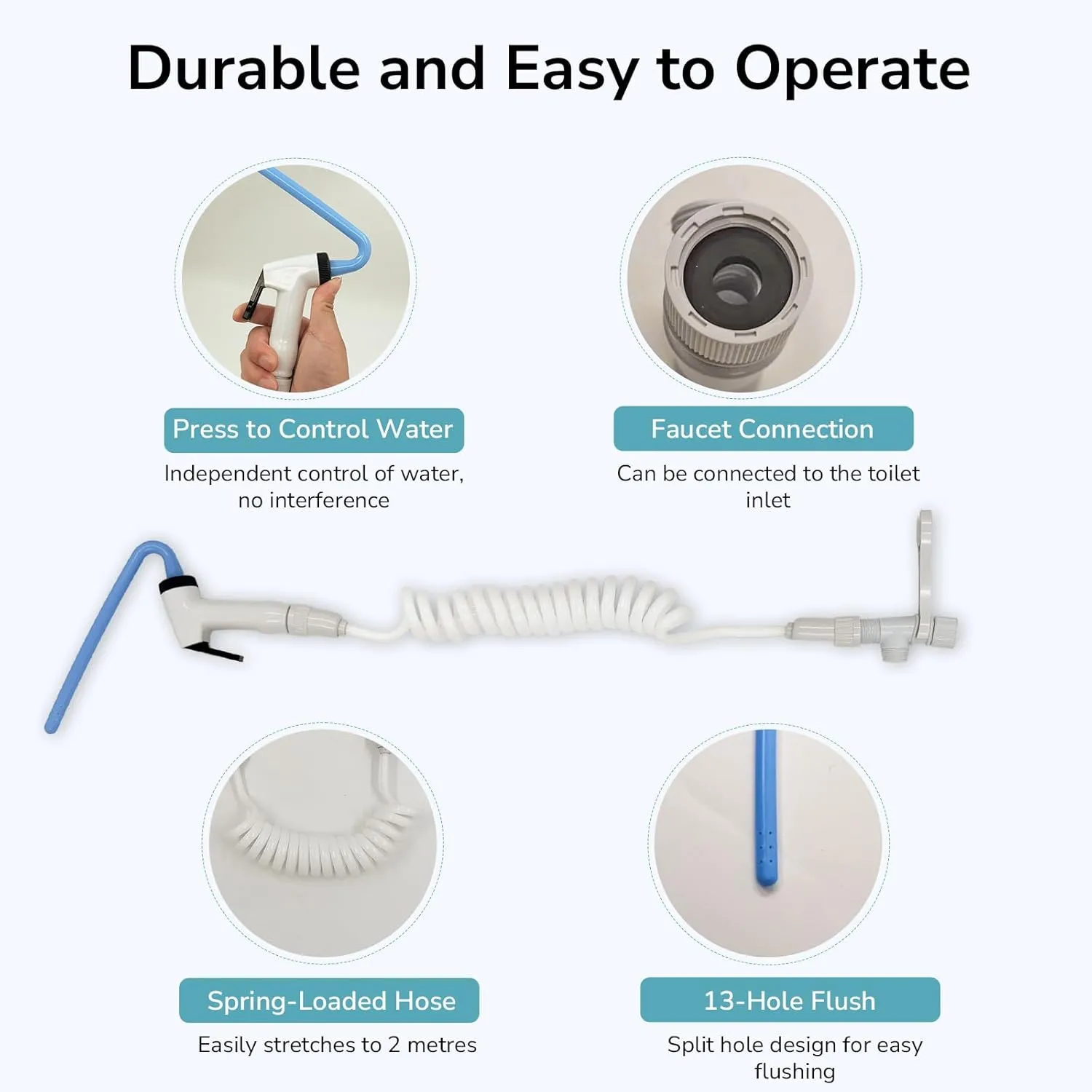 Ostomy Bag Cleaning Tool | Colostomy Bag Flusher | Universal Fit for All Ostomy Bags | Mounts on Toilet Inlet or Tap (20mm Diameter)