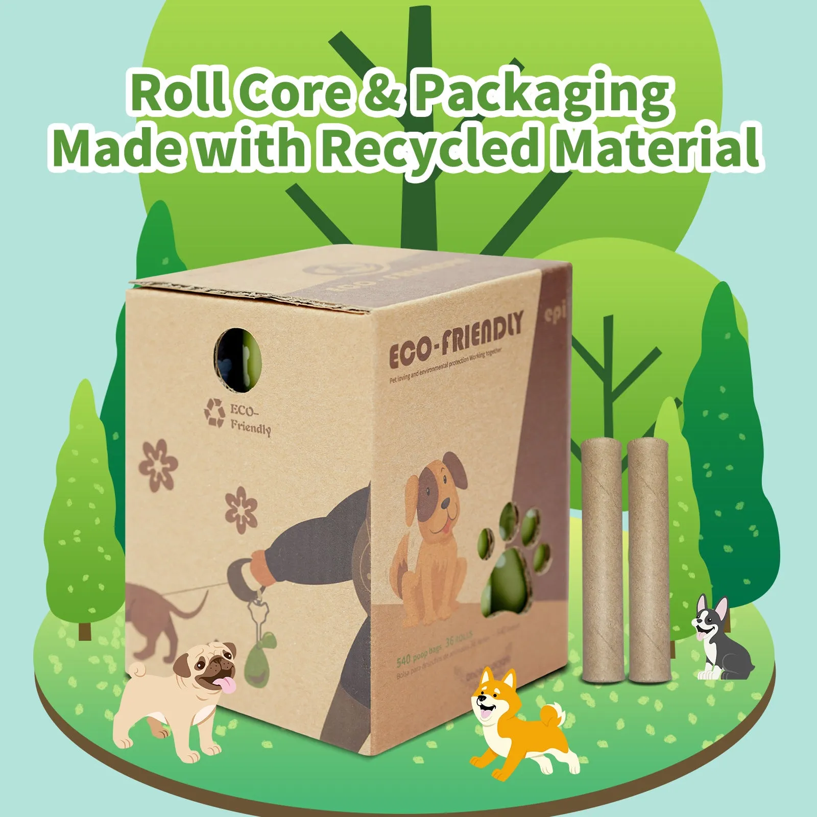 Outdoor Degradable Dog Waste Bag Environmental Protection Stool Bag Car Pet Garbage Bag with Dog Distributor