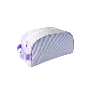 Personalized Glossed Stripe Lilac Traveler Pouch