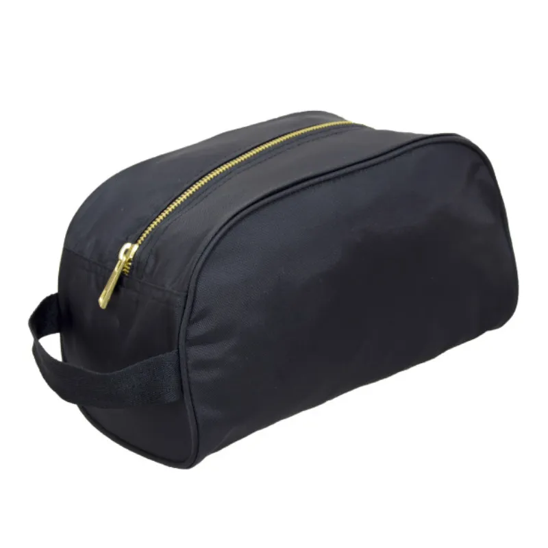 Personalized Nylon Black Brass Traveler Pouch