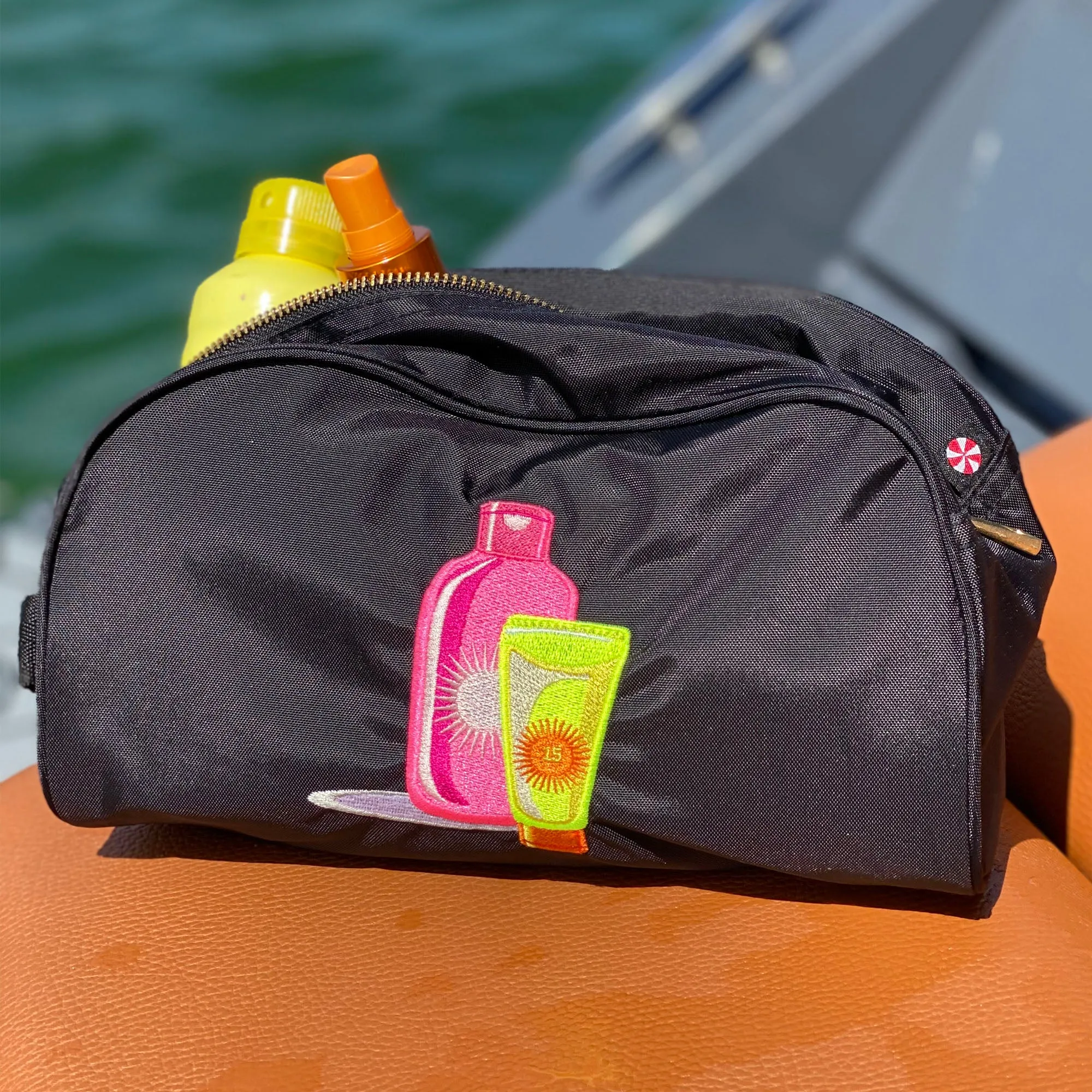 Personalized Nylon Black Brass Traveler Pouch