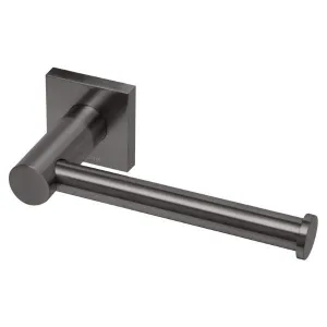 Phoenix Radii Toilet Roll Holder Square Plate - Brushed Carbon