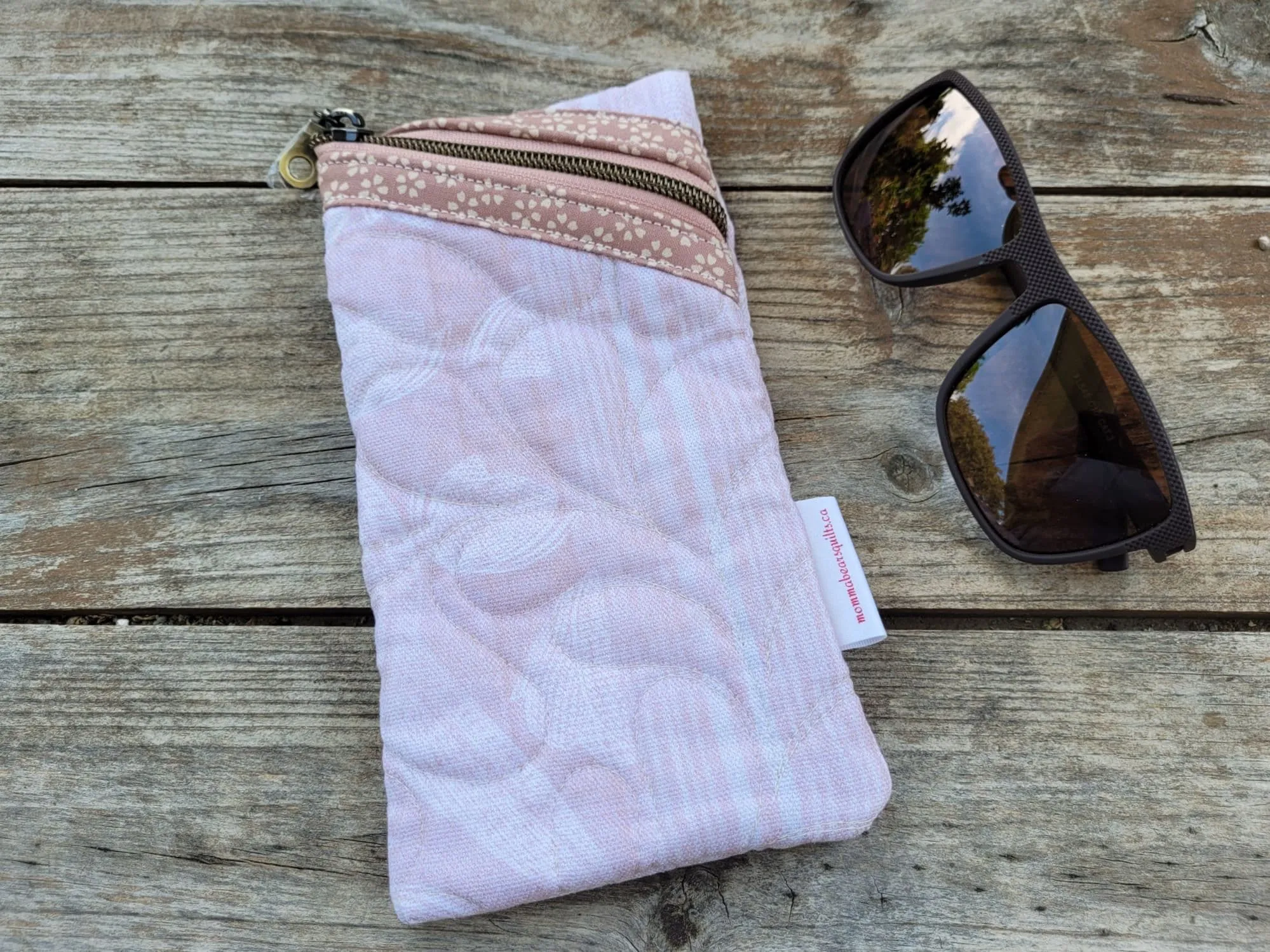 Quilted Zipper Pouch for E-reader, Tablet, Books.
