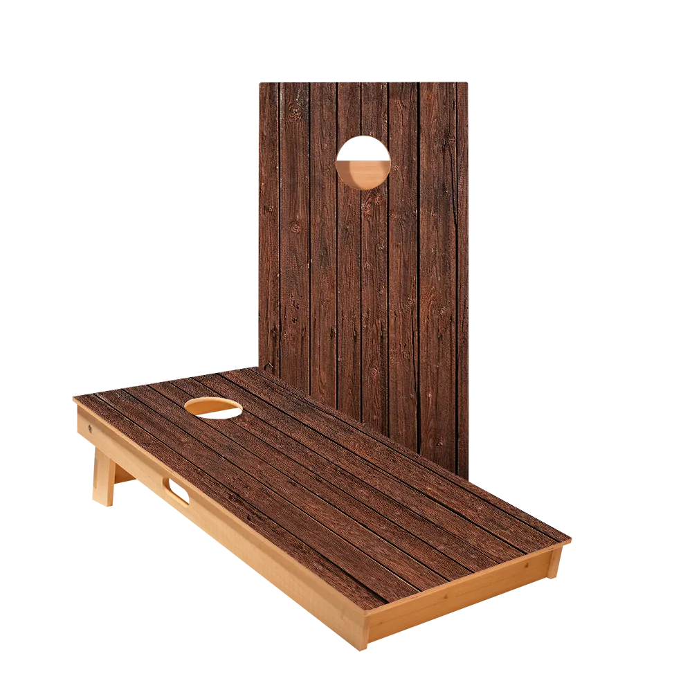 Rustic Dark Wood Star Cornhole Boards