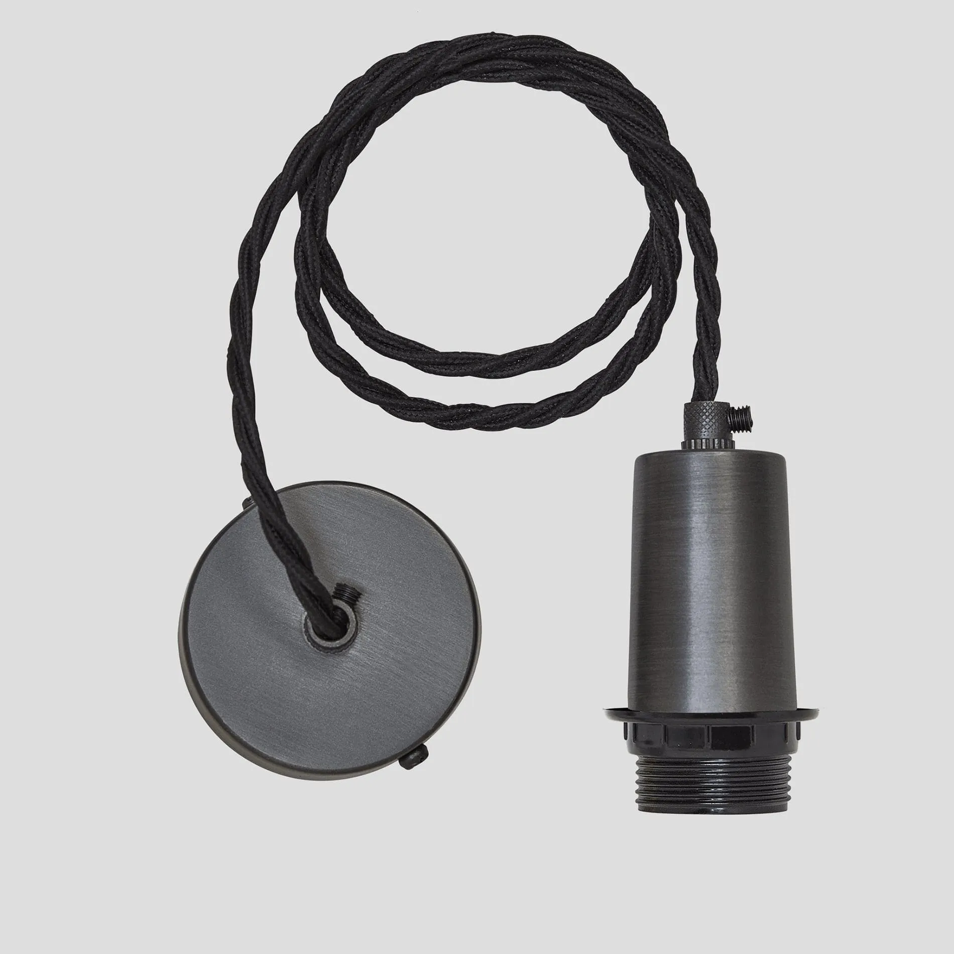 Sleek Dome Pendant - 13 Inch - Pewter & Brass