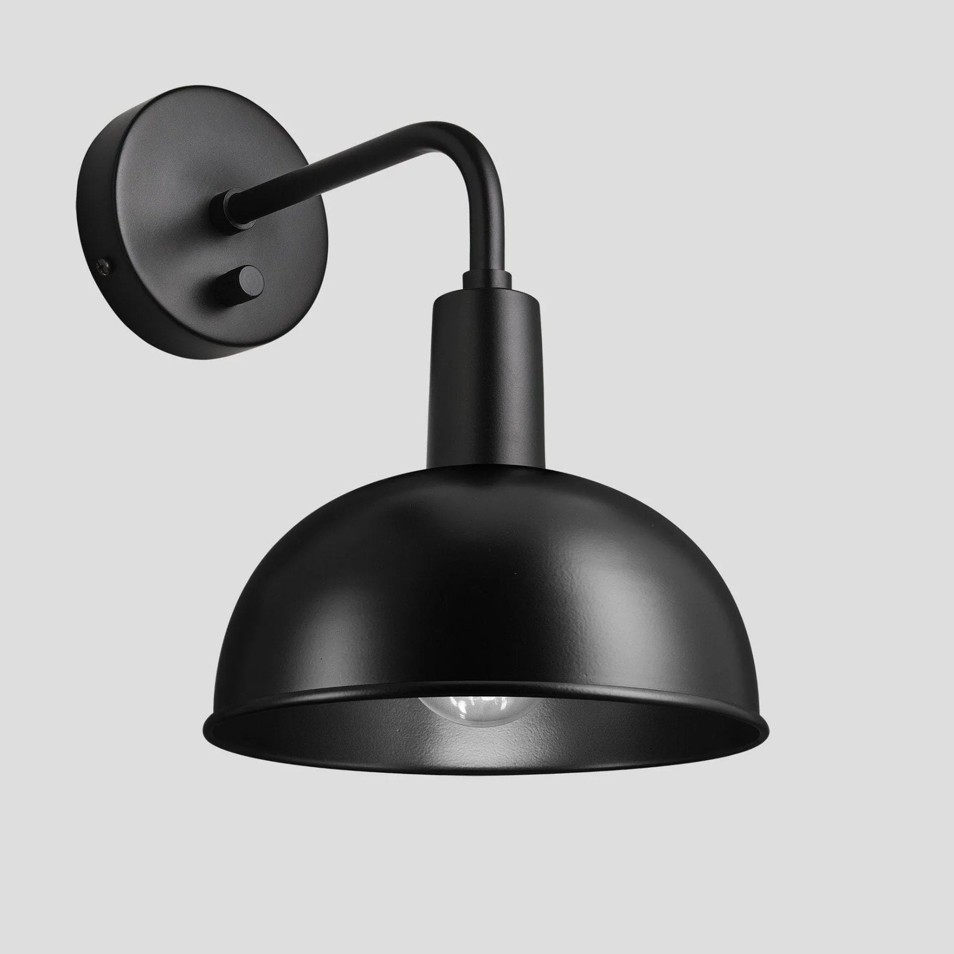 Sleek Dome Wall Light - 8 Inch - Black