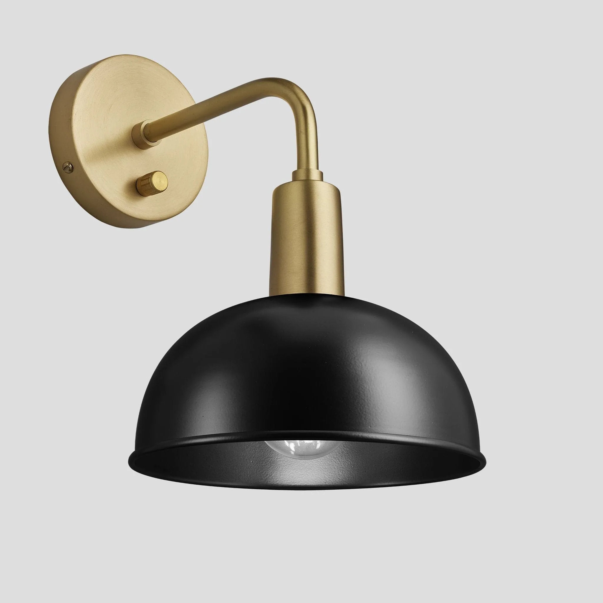 Sleek Dome Wall Light - 8 Inch - Black