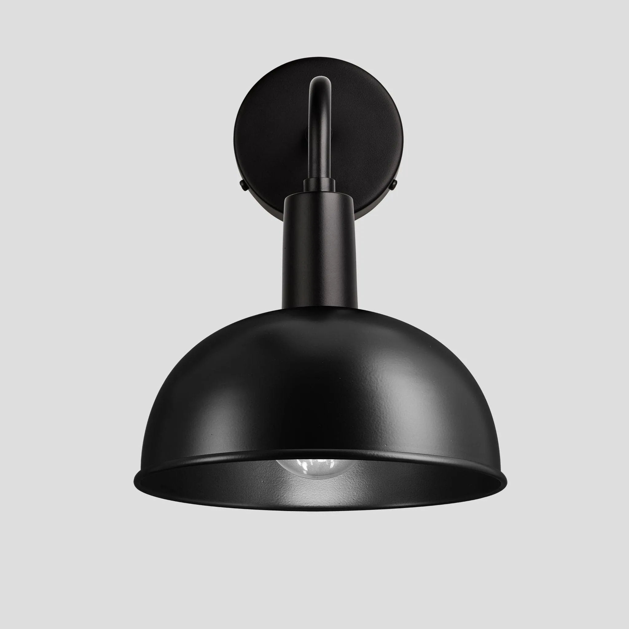 Sleek Dome Wall Light - 8 Inch - Black