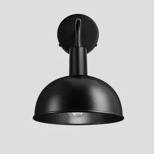 Sleek Dome Wall Light - 8 Inch - Black