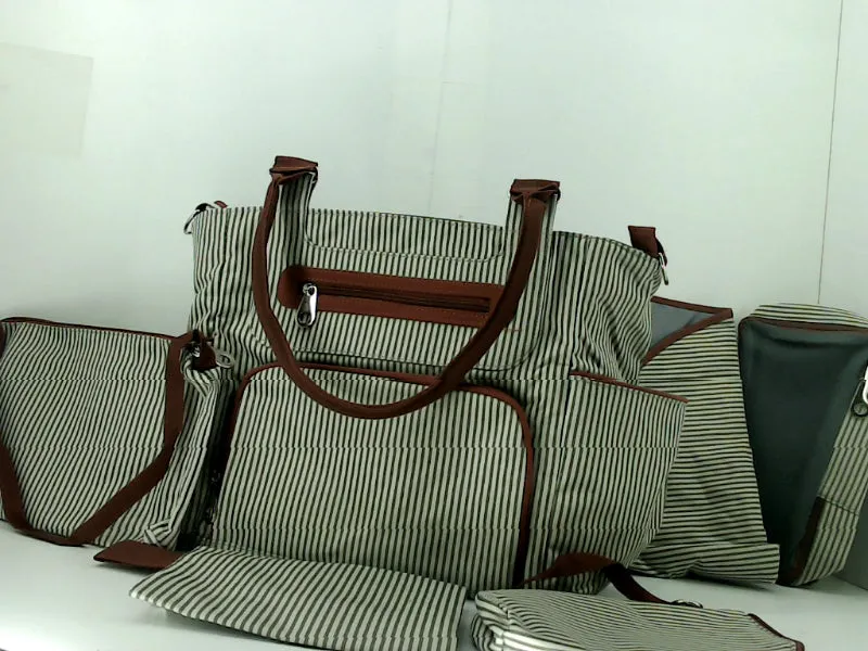 Sonarin Striped Diaper Bag Set 6 Piece Mom Accessories