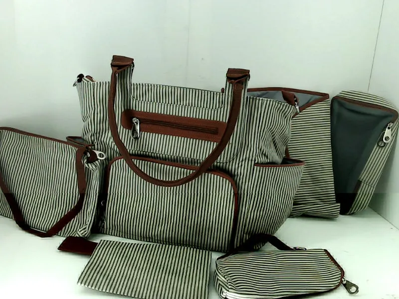 Sonarin Striped Diaper Bag Set 6 Piece Mom Accessories