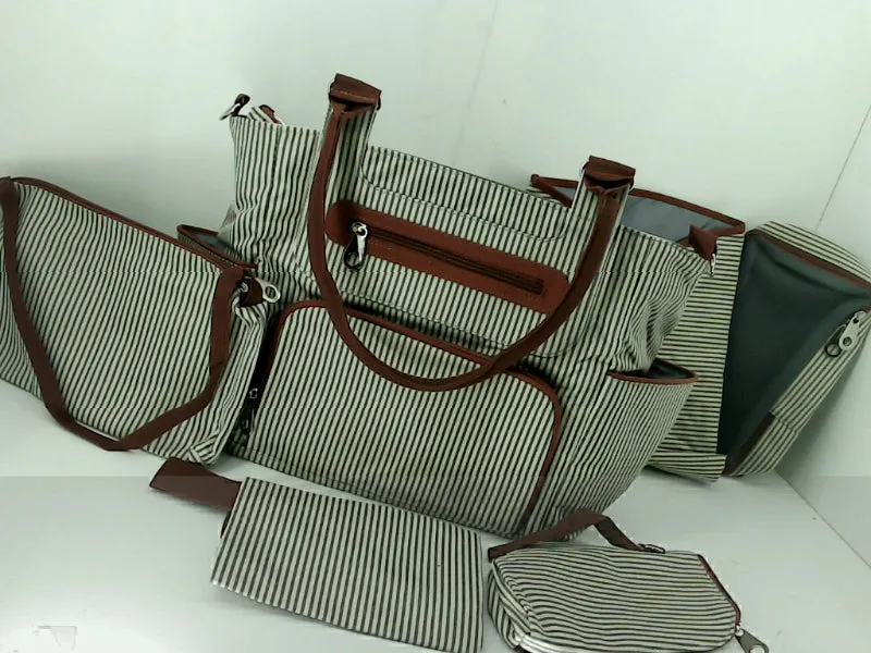 Sonarin Striped Diaper Bag Set 6 Piece Mom Accessories