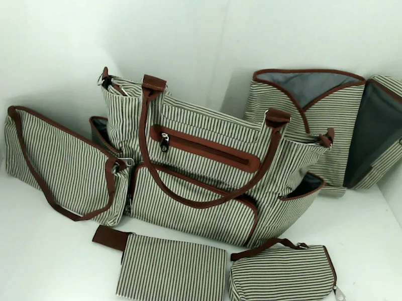 Sonarin Striped Diaper Bag Set 6 Piece Mom Accessories